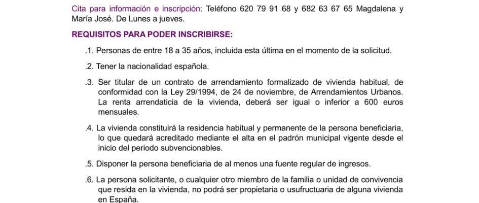 BANDO BONO ALQUILER JOVEN 2025.